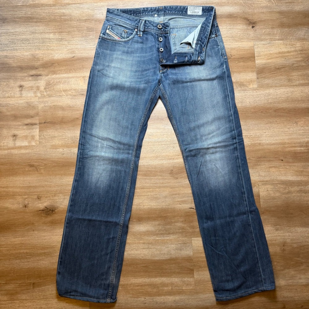 Diesel Larkee Jeans Mens 30x34 Blue Regular Straight Medium Wash Denim 008J4